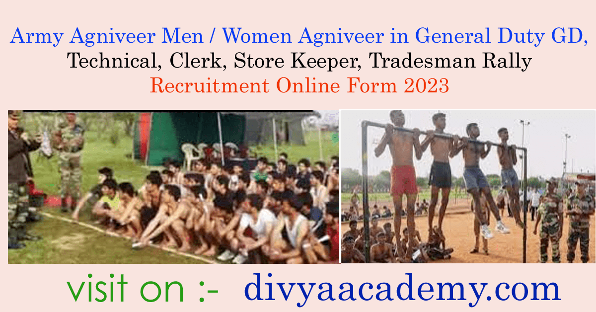 Army Agniveer Men Women Agniveer In General Duty GD Technical Clerk